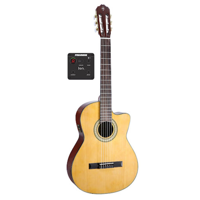 FINACEQNFSH Guitarra electroacustica, cuerdas de nylon, fishman, natural